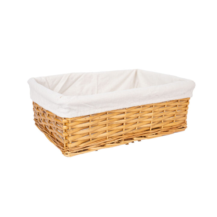 Korv MAX, 42x29xH14cm, helepruun punutis, beež kangas Esik ja Garderoob Korvid ja korvriiulid