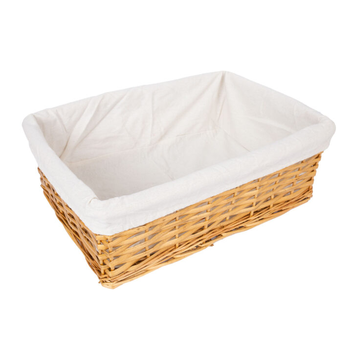 Korv MAX, 42x29xH14cm, helepruun punutis, beež kangas Esik ja Garderoob Korvid ja korvriiulid