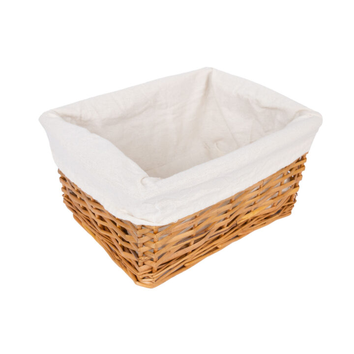 Korv MAX, 24x18xH12cm, helepruun punutis, beež kangas Esik ja Garderoob Korvid ja korvriiulid