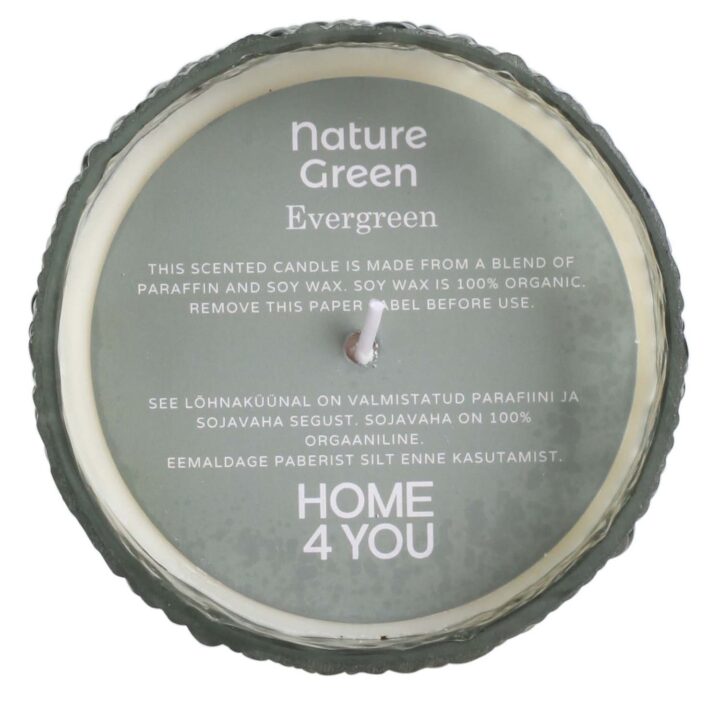 Lõhnaküünal klaasis NATURE GREEN H13cm, Evergreen Küünlad Küünlad
