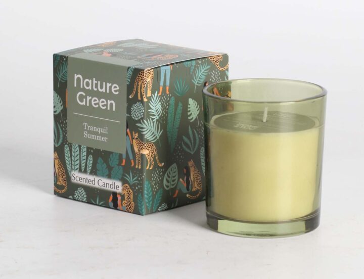 Lõhnaküünal klaasis NATURE GREEN H9,5cm, Tranquil Summer Küünlad Küünlad