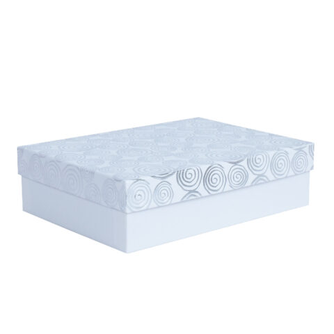 Box ELSA 37x27x11cm, with a lid kuld/hõbe, white Kinkekotid