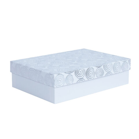 Box ELSA 27,5×19,5×7,5cm, with a lid kuld/hõbe, white Kinkekotid