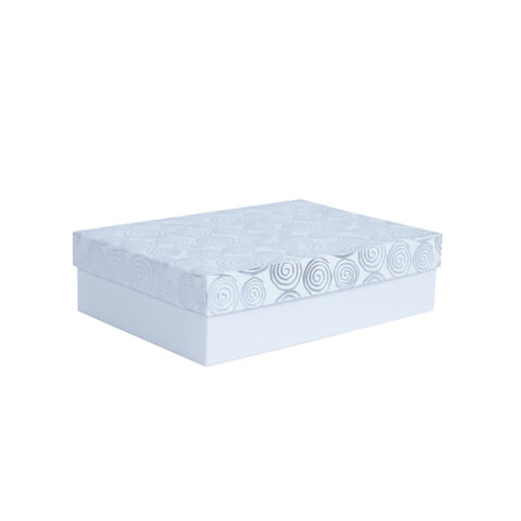 Box ELSA 17x12x5,5cm, with a lid kuld/hõbe, white Kinkekotid