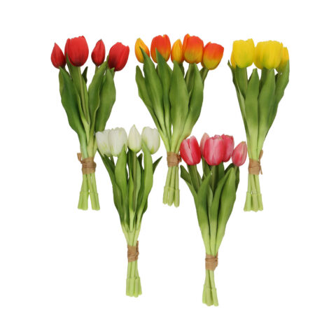 Kunstlill FLOWERLY H30cm 5-ne tulp, mix Kunstlilled ja kunsttaimed