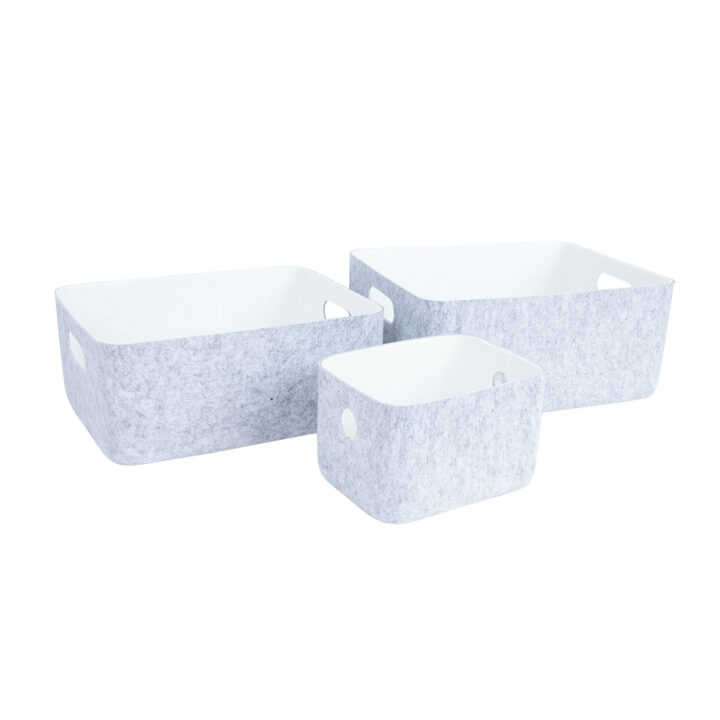 Kast LIDO FELT 36x27xH16cm, helehall vilt Esik ja Garderoob Kangast karbid