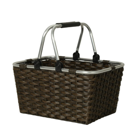 Ostukorv LIDO RIO 43x30xH24cm, tumepruun, 2 sangaga Esik ja Garderoob Korvid ja korvriiulid