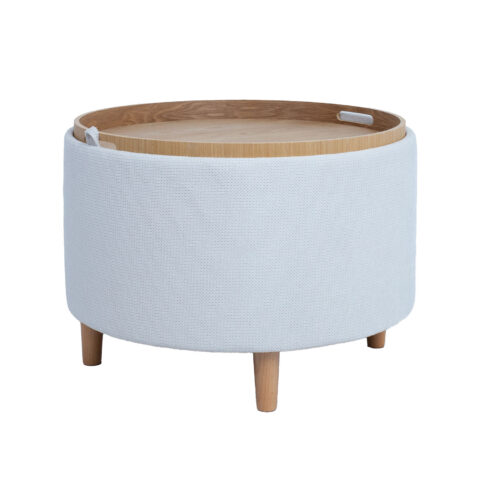 Tumba/laud HIRO D56xH42.5cm, valge, panipaigaga Elutoamööbel Tumbad, kanapeed ja kott-toolid