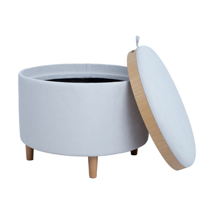 Tumba/laud HIRO D56xH42.5cm, valge, panipaigaga Elutoamööbel Tumbad, kanapeed ja kott-toolid
