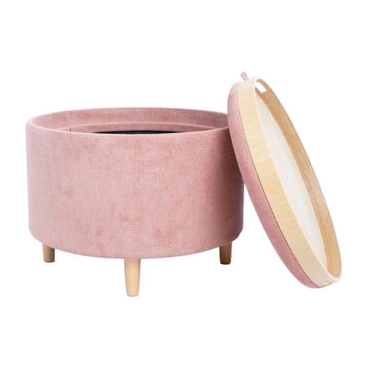 Tumba/laud HIRO D56xH42.5cm, roosa, panipaigaga Elutoamööbel Tumbad, kanapeed ja kott-toolid