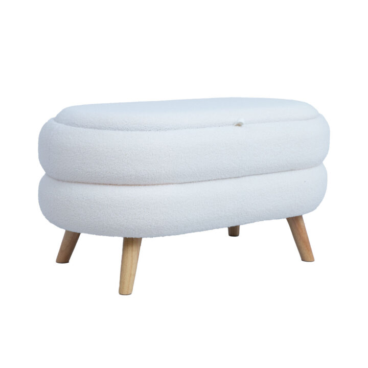 Tumba/laud HANA 87×48,5xH46cm, valge, panipaigaga Elutoamööbel Pingid