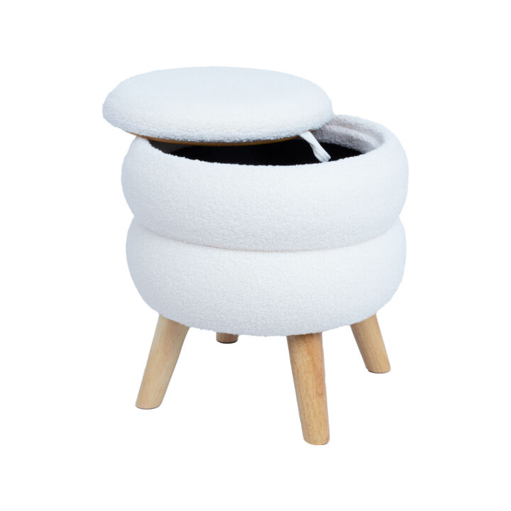 Tumba/laud HANA D40xH41cm, valge, panipaigaga Elutoamööbel Tumbad, kanapeed ja kott-toolid