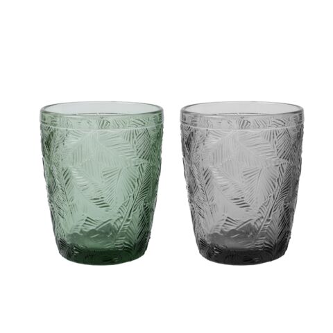Joogiklaas LEAF 250ml madal, mix roheline või hall Klaasid, pokaalid Klaasid, pokaalid
