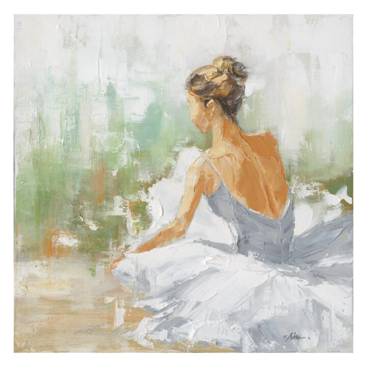Õlimaal 80x80cm, tantsija valges Maalid