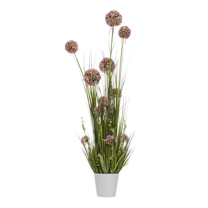 Kunstlill IN GARDEN H120cm, lilla allium, rohukõrred potis Kunstlilled ja kunsttaimed