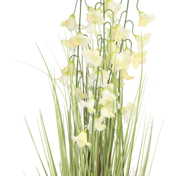Kunstlill IN GARDEN H87cm, valge kelluke, rohukõrred potis Kunstlilled ja kunsttaimed