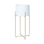 Lillepostament DEIA WHITE L 24,5×23,5xH57cm, valge/kuldne Lillepostamendid