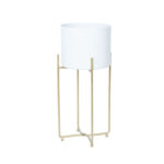 Lillepostament DEIA WHITE M 21,5×20,5xH47cm, valge/kuldne Lillepostamendid