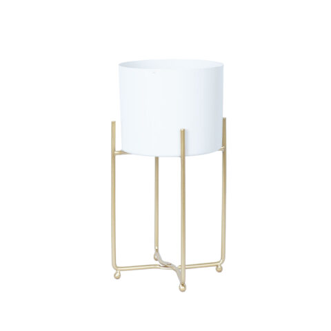 Lillepostament DEIA WHITE S 19,5x18xH37cm, valge/kuldne Lillepostamendid