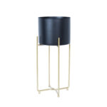 Lillepostament DEIA BLACK M 21,5×20,5xH47cm, must/kuldne Lillepostamendid