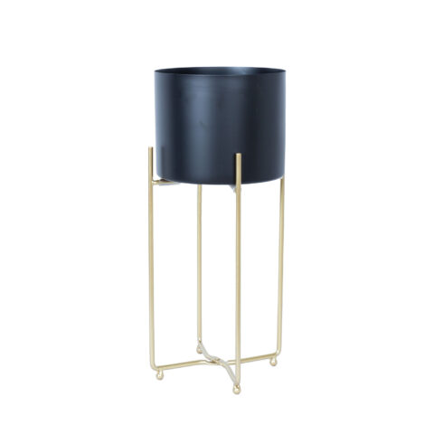 Lillepostament DEIA BLACK M 21,5×20,5xH47cm, must/kuldne Lillepostamendid