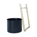 Lillepostament DEIA BLACK S 19,5x18xH37cm, must/kuldne Lillepostamendid