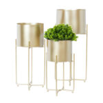 Lillepostament DEIA GOLD L 24,5×23,5xH57cm, kuldne Lillepostamendid