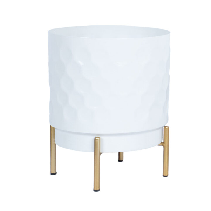 Lillepotiümbris DEIA D21xH26cm, valge/kuldne Lillepostamendid