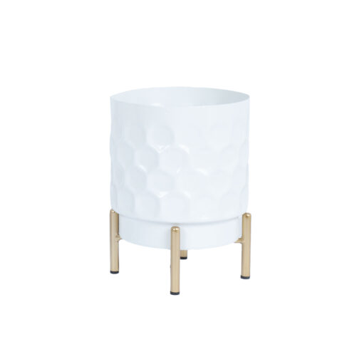 Lillepotiümbris DEIA D15xH20cm, valge/kuldne Lillepostamendid