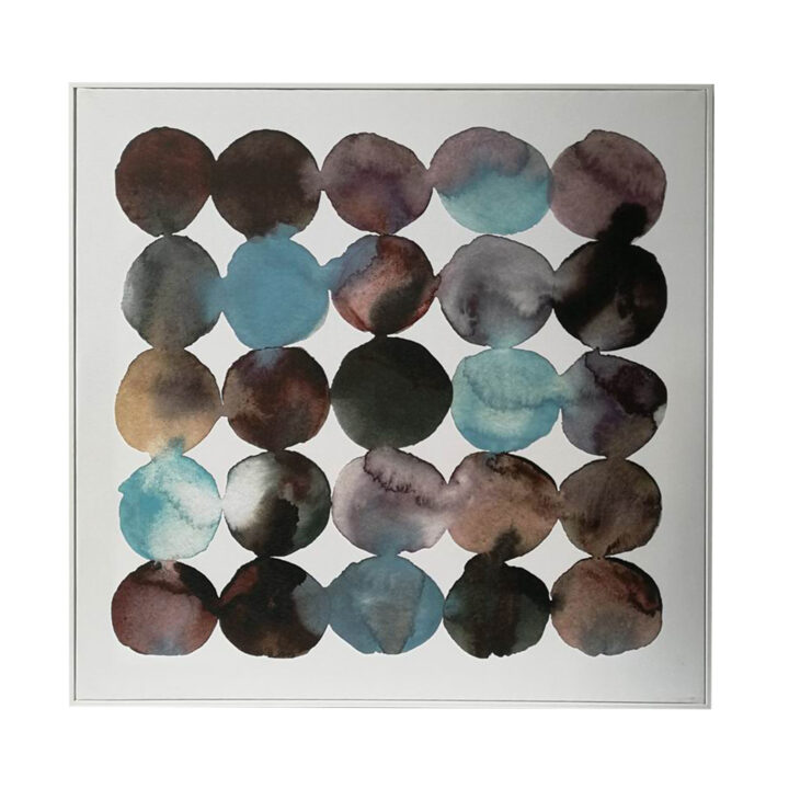 Seinapilt WALLY 60x60cm, sinised abstraktsed ringid Maalid