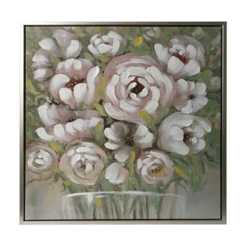 Seinapilt WALLY 60x60cm, valged õied Maalid
