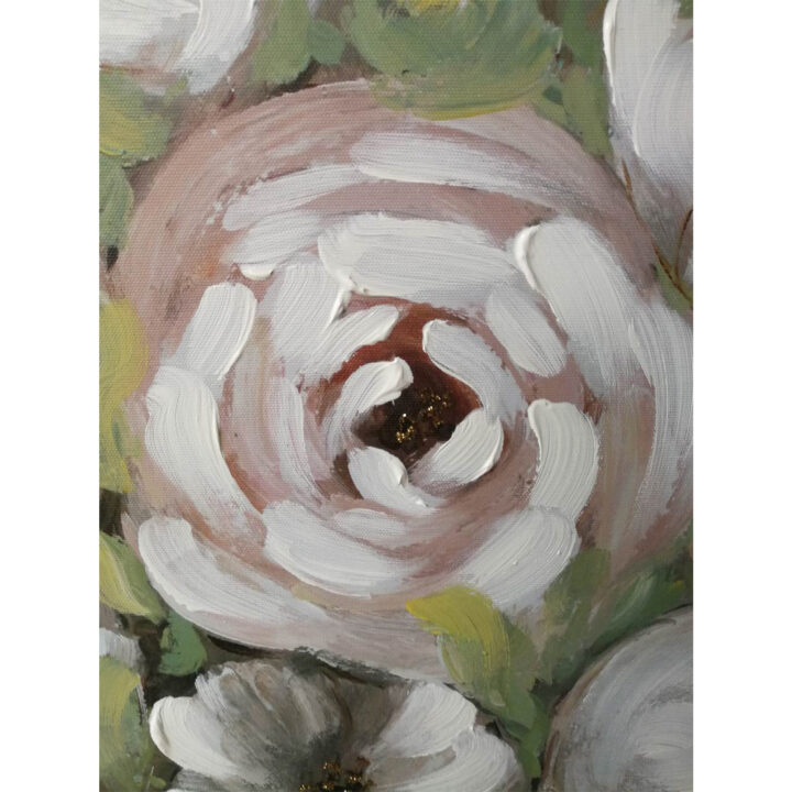 Seinapilt WALLY 60x60cm, valged õied Maalid