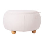 Tumba/laud HIRO D67xH38cm, valge, panipaigaga Elutoamööbel