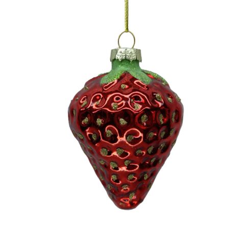 Jõuluehe JOY STRAWBERRY 8.5cm, klaas Jõulud