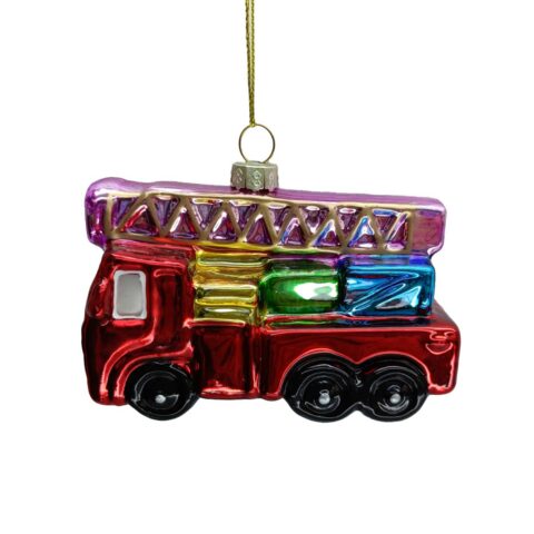 Jõuluehe JOY FIRETRUCK 10cm, klaas Jõulud