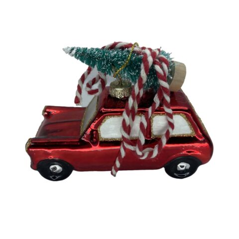 Jõuluehe JOY CAR 10cm, klaas Jõulud