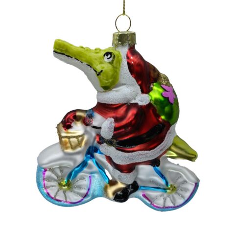 Jõuluehe JOY CROCODILE BIKE 11.7cm, klaas Jõulud