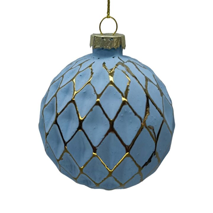 Jõuluehe JOY XMAS BLUE D8cm, klaas Jõulud