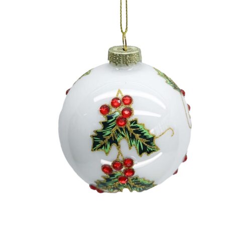 Jõuluehe JOY WHITE D8cm, klaas Jõulud
