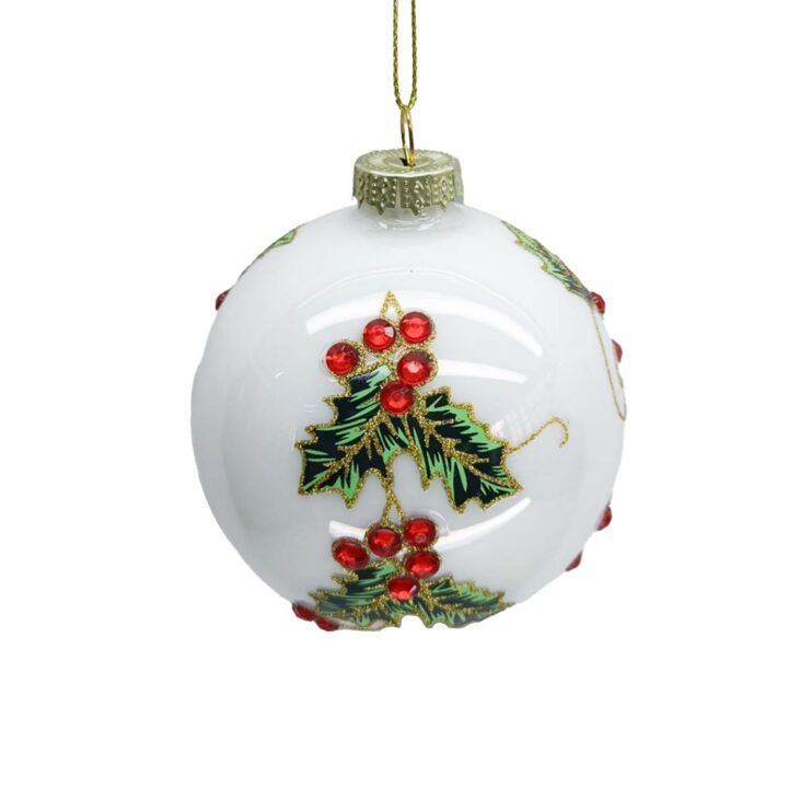 Jõuluehe JOY WHITE D8cm, klaas Jõulud