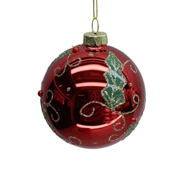 Jõuluehe JOY RED D8cm, klaas Jõulud