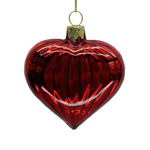 Jõuluehe JOY HEART RED 8cm, klaas Jõulud