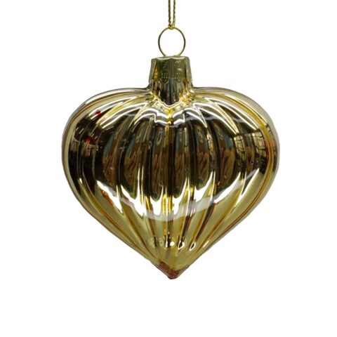 Jõuluehe JOY HEART GOLD 8cm, klaas Jõulud