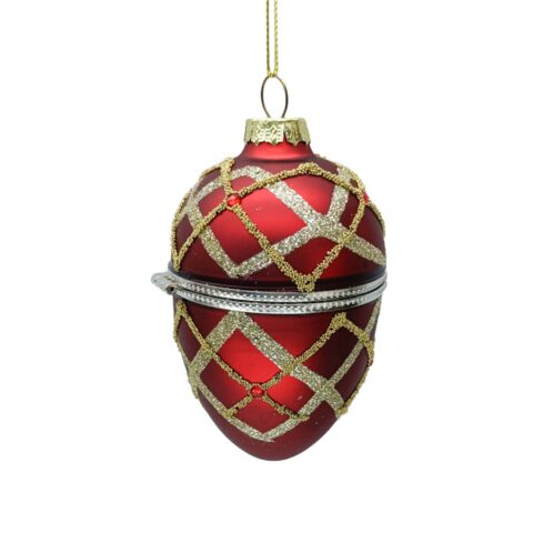 Jõuluehe JOY EGG RED 9.5cm, klaas Jõulud