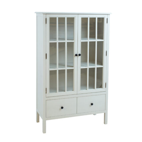 Vitriinkapp DEVON 80.5x35xH136cm, valge Elutoamööbel H01-701 Vitriinkapid
