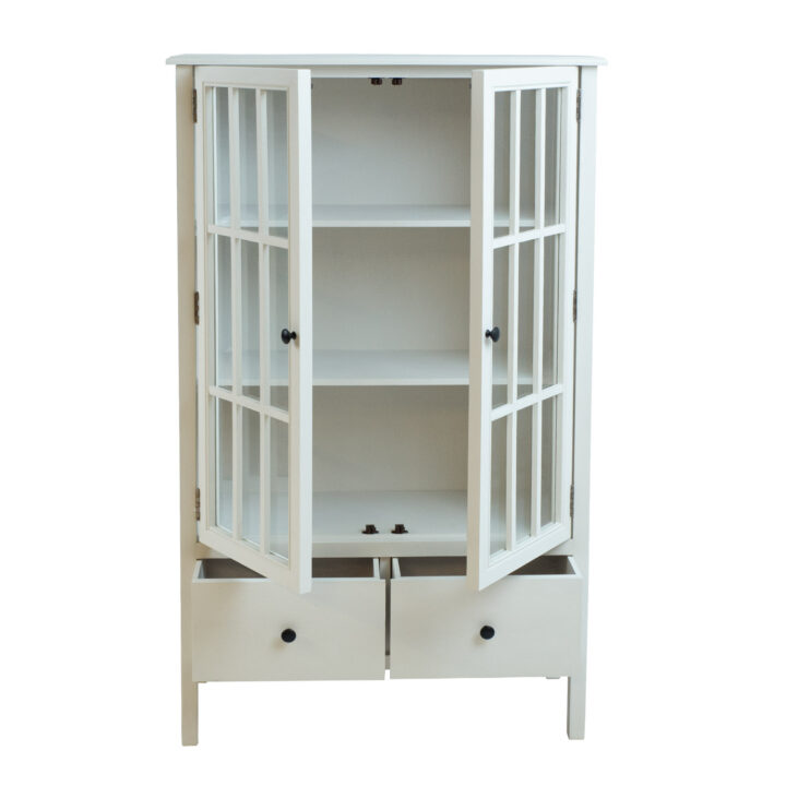 Vitriinkapp DEVON 80.5x35xH136cm, valge Elutoamööbel H01-701 Vitriinkapid