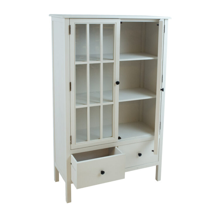 Vitriinkapp DEVON 80.5x35xH136cm, valge Elutoamööbel H01-701 Vitriinkapid
