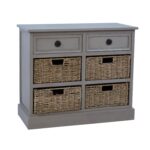 Kummut korvsahtlitega KENT 76x33xH66cm, mererohust punutud korvidega Elutoamööbel H01-700 Kapid