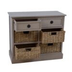 Kummut korvsahtlitega KENT 76x33xH66cm, mererohust punutud korvidega Elutoamööbel H01-700 Kapid
