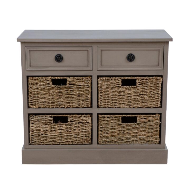 Kummut korvsahtlitega KENT 76x33xH66cm, mererohust punutud korvidega Elutoamööbel H01-700 Kapid